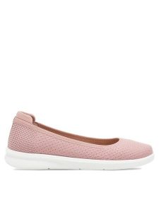 Clara Barson Baleriny Merle H20630-01 Różowy. Czerwone balerinki Clara Barson, bez wzorów, z materiału, bez obcasa, bez zapięcia. Za 79,99 zł.
