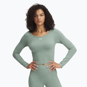 Longsleeve Under Armour Train Seamless. Zielone koszulki sportowe Under Armour, bez wzorów, bez ramiączek. Za 189,99 zł.