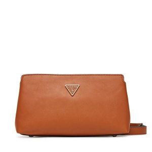 Torebka Guess. Brązowe listonoszki Guess, z aplikacjami, bez dodatków. Za 399,99 zł.