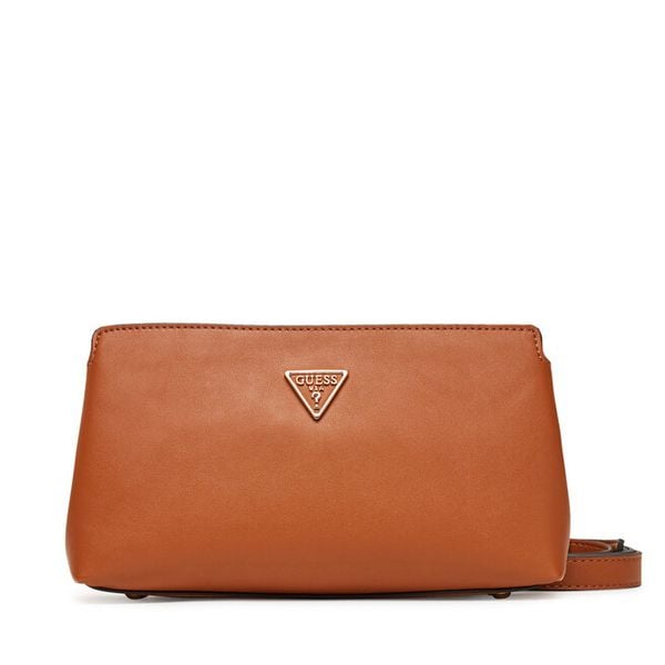 Torebka Guess. Brązowe listonoszki Guess, z aplikacjami, bez dodatków. Za 329,99 zł.