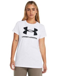 Under Armour Koszulka "Sportstyle" w kolorze białym rozmiar: XL. Białe bluzki Under Armour, xl, bez wzorów, bez kołnierzyka, bez ramiączek. Za 70,24 zł.