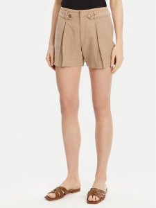 Guess Szorty materiałowe W5GD1J WG8N0 Beżowy Relaxed Fit. Brązowe szorty Guess, z aplikacjami, z lyocellu. Za 239,99 zł.