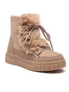 Foreverfolie Kozaki zimowe w kolorze beżowym rozmiar: 41. Brązowe kozaki Foreverfolie, na zimę, bez wzorów, bez obcasa, bez zapięcia. Za 165,99 zł.