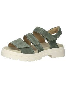 Ara Shoes Skórzane sandały w kolorze zielonym rozmiar: 39. Zielone sandały Ara Shoes, bez wzorów, z otwartym noskiem, bez obcasa, bez zapięcia. Za 259,13 zł.