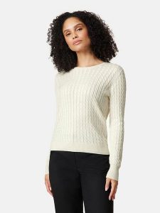 Gerry Weber Sweter w kolorze kremowym rozmiar: 48. Brązowe swetry oversize Gerry Weber, bez wzorów, z bawełny, bez ramiączek. Za 153,71 zł.