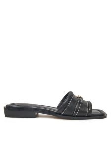 Michael Kors Klapki Mandy Slide 40R5MAFS2L Czarny. Czarne klapki Michael Kors, bez wzorów, ze skóry, bez obcasa. Za 369,99 zł.