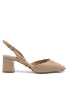 GINO ROSSI Czółenka TEODORA-VII97-39 Beżowy. Brązowe czółenka Gino Rossi, bez wzorów, ze skóry, bez obcasa, bez zapięcia. Za 329,99 zł.