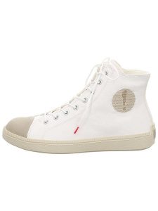 Think! Skórzane sneakersy w kolorze białym rozmiar: 37,5. Białe trampki Think, bez wzorów, bez zapięcia. Za 227,31 zł.