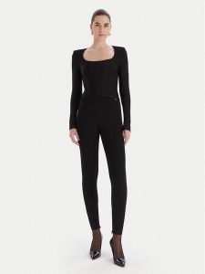 Marciano Guess Kombinezon 5BGD15 5036Z Czarny Slim Fit. Czarne sukienki Marciano Guess, z aplikacjami, z syntetyku, bez kołnierzyka, bez ramiączek. Za 613,99 zł.