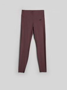 4F Legginsy treningowe szybkoschnące damskie - brązowe XL. Brązowe legginsy 4f, bez wzorów, z podwyższonym stanem. Za 179,99 zł.