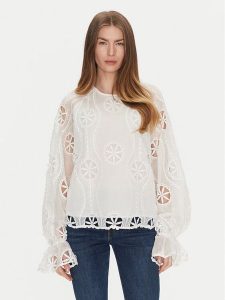 Bardot Bluzka 59731TB Biały Regular Fit. Białe bluzki Bardot, bez wzorów, z syntetyku, bez kołnierzyka, bez ramiączek. Za 349,99 zł.