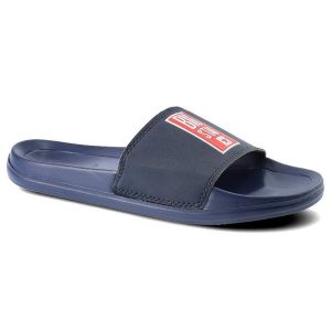 Granatowe Klapki Big Star Damskie Buty Wodoodporne. Niebieskie klapki Big Star, bez wzorów, z tworzywa sztucznego, bez obcasa. Za 59,99 zł.