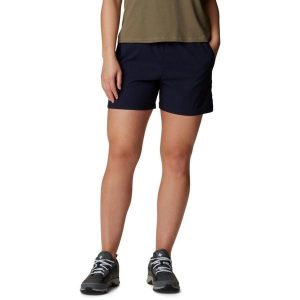 Damskie spodenki turystyczne Columbia Leslie Falls. Niebieskie szorty Columbia, bez wzorów, z elastanu, sportowe. W wyprzedaży za 132,00 zł.