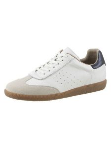 Heine Skórzane sneakersy w kolorze biało-niebieskim rozmiar: 41. Białe trampki Heine, bez wzorów, ze skóry, bez zapięcia. Za 104,64 zł.