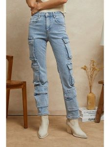 Plume Dżinsy "Mollo" - Slim fit - w kolorze błękitnym rozmiar: XS. Niebieskie jeansy Plume, bez wzorów, z podwyższonym stanem. Za 118,84 zł.