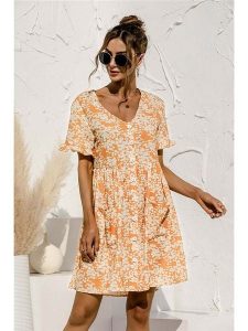 Ariel Tesoro Sukienka w kolorze pomarańczowo-kremowym rozmiar: 36. Pomarańczowe sukienki Ariel Tesoro, bez wzorów, bez kołnierzyka, bez ramiączek, mini. Za 135,81 zł.