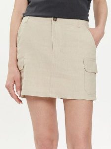 ONLY Spódnica mini Malfy-Caro 15310982 Beżowy Regular Fit. Brązowe spódnice ONLY, l, bez wzorów, z wiskozy, mini. Za 99,99 zł.