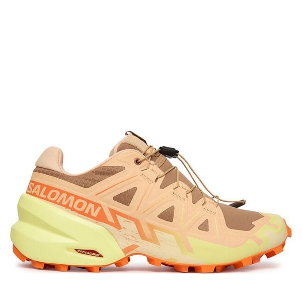 Buty do biegania Salomon. Brązowe buty sportowe Salomon, bez wzorów, bez zapięcia, do biegania, salomon speedcross. Za 439,99 zł.