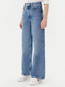 Tommy Hilfiger Jeansy WW0WW46484 Niebieski Wide Leg. Niebieskie jeansy TOMMY HILFIGER, bez wzorów, z jeansu. Za 599,99 zł.