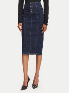 Rinascimento Spódnica jeansowa CFC0129941003 Granatowy Regular Fit. Niebieskie spódnice Rinascimento, l, bez wzorów, z bawełny. Za 471,99 zł.