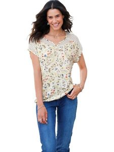 WITT WEIDEN Koszulka w kolorze beżowym rozmiar: 38. Brązowe bluzki WITT WEIDEN, bez wzorów, z koronki, bez kołnierzyka, bez ramiączek. Za 61,31 zł.