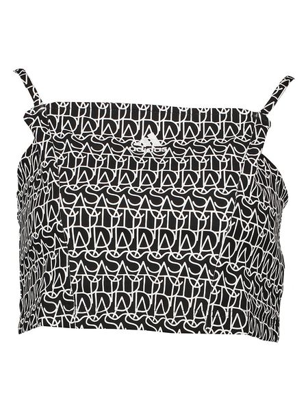 Adidas Top w kolorze czarno-białym rozmiar: XS. Białe topy ADIDAS, xs, bez wzorów, bez kołnierzyka, bez ramiączek. Za 37,21 zł.