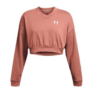 Bluza treningowa damska Under Armour Rival Terry Os Crop Crew. Czerwone bluzy Under Armour, m, bez wzorów, bez kaptura. Za 209,99 zł.