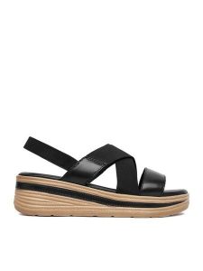 Lasocki Sandały CEO-WI16-3292-01 Czarny. Czarne sandały Lasocki, bez wzorów, ze skóry, bez obcasa, na koturnie, bez zapięcia. Za 179,99 zł.