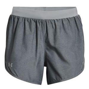 Krótkie spodenki dla kobiet Under Armour FLY BY SHORT. Szare szorty Under Armour, bez wzorów, sportowe. Za 79,99 zł.