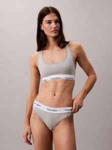 Calvin Klein Stringi Kobiety Bawełna szary, XL. Szare stringi Calvin Klein, bez wzorów, z bawełny. Za 99,95 zł.