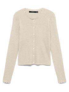 Vero Moda Kardigan w kolorze beżowym rozmiar: XS. Brązowe kardigany Vero Moda, ze splotem. Za 124,11 zł.