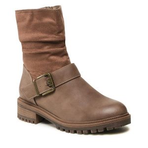 Botki Clara Barson. Brązowe botki Clara Barson, bez wzorów, bez obcasa, na płaskiej podeszwie, bez zapięcia. Za 69,99 zł.