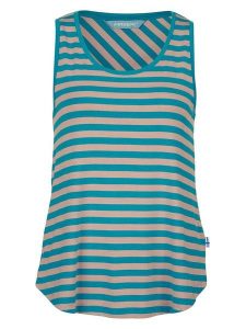 Finside Top "Meri" w kolorze beżowo-turkusowym rozmiar: 44. Brązowe topy Finside, bez wzorów, bez kołnierzyka, bez ramiączek. Za 74,81 zł.