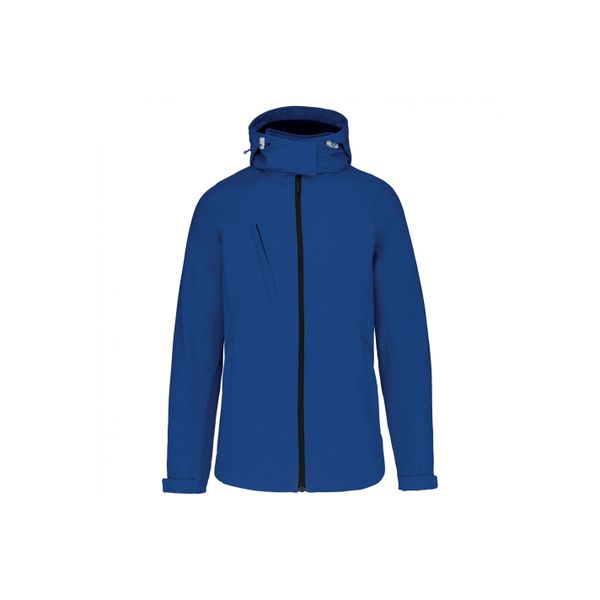 Kurtka damska z kapturem Kariban Softshell. Niebieskie kurtki KARIBAN, bez wzorów, z softshellu, z kapturem. Za 285,00 zł.