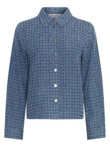 MOSS COPENHAGEN Bluzka "Ibo" w kolorze niebieskim rozmiar: M. Niebieskie bluzki Moss Copenhagen, m, bez wzorów, z bawełny, bez kołnierzyka, bez ramiączek. Za 223,46 zł.