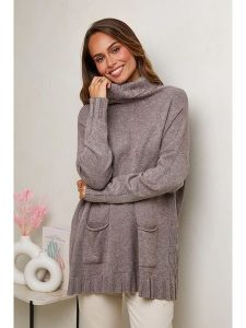 Soft Cashmere Golf w kolorze szarobrązowym rozmiar: 38/40. Brązowe golfy Soft Cashmere, bez wzorów. Za 151,95 zł.
