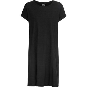 Sukienka T-shirtowa oversize. Czarne sukienki bonprix, bez wzorów, bez kołnierzyka, bez ramiączek, mini, oversize. Za 62,99 zł.