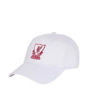 CZAPKA Z DASZKIEM LIVERPOOL FC. Białe czapki ADIDAS, bez wzorów, z bawełny, eleganckie. Za 129,00 zł.