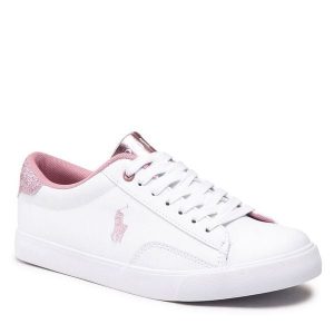 Tenisówki Polo Ralph Lauren. Białe trampki Polo Ralph Lauren, bez wzorów, bez zapięcia. Za 279,99 zł.