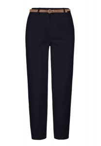 Bawełniane spodnie R-LANA. Niebieskie chinosy Volcano, bez wzorów, z bawełny, z standardowym stanem. Za 149,99 zł.