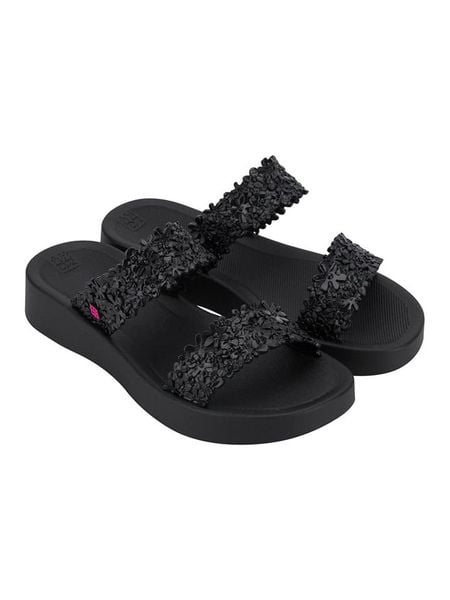 Zaxy Klapki "Primavera" w kolorze czarnym rozmiar: 39. Czarne klapki Zaxy, bez wzorów, z otwartym noskiem, bez obcasa, na platformie. Za 48,39 zł.