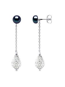 Mitzuko Srebrne kolczyki-wkrętki z perłami rozmiar: onesize. Czarne kolczyki Mitzuko, z kryształem, srebrne. Za 217,99 zł.