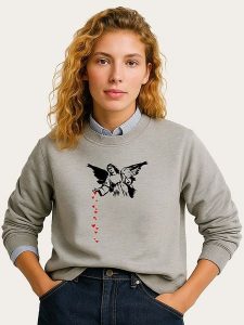 WOOOP Bluza "Banksy Angel Hearts" w kolorze szarym rozmiar: M. Szare bluzy Wooop, m, bez wzorów, bez kaptura. Za 108,99 zł.