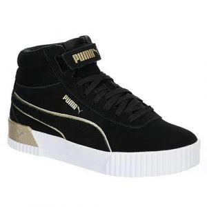 Buty do chodzenia damskie Puma Carina Mid SD Metal V2. Czarne buty sportowe Puma, bez wzorów, z materiału, bez zapięcia, trekkingowe. Za 357,00 zł.