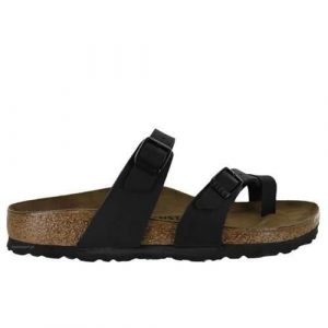 Klapki damskie Birkenstock Mayari BF. Czarne klapki Birkenstock, bez wzorów, z materiału, bez obcasa. Za 339,00 zł.