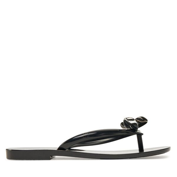 Japonki Melissa. Czarne klapki Melissa, bez wzorów, bez obcasa. Za 219,99 zł.