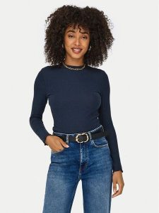 ONLY Bluzka Emma 15180040 Niebieski Slim Fit. Niebieskie bluzki ONLY, s, bez wzorów, z syntetyku, bez kołnierzyka, bez ramiączek. Za 79,99 zł.