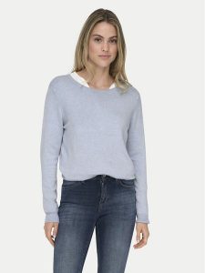 ONLY Sweter Venice 15333989 Błękitny Regular Fit. Niebieskie swetry klasyczne ONLY, s, z wiskozy, bez kołnierzyka. Za 99,99 zł.