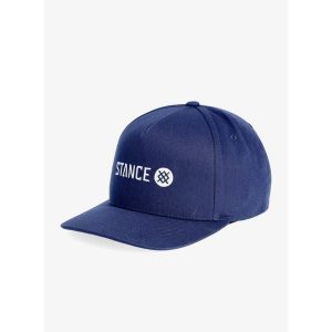 Czapka z daszkiem Stance Icon Snapback Hat - navy. Niebieskie czapki Stance, bez wzorów, sportowe. Za 127,70 zł.
