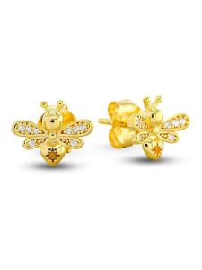 CHARM'S Pozłacane kolczyki-wkrętki z cyrkoniami rozmiar: onesize. Żółte kolczyki CHARM'S, z cyrkonią, pozłacane. Za 113,63 zł.